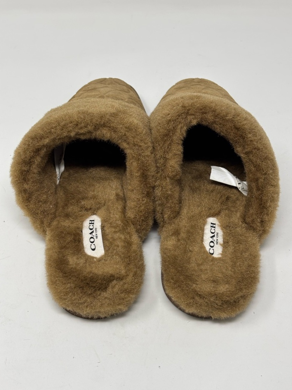 Coach Sherpa Flat Mules Signature Suede Size 7 - Picture 3 of 10